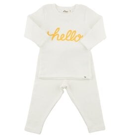 oh baby! 'HELLO' GOLDEN 2PC SET CREAM