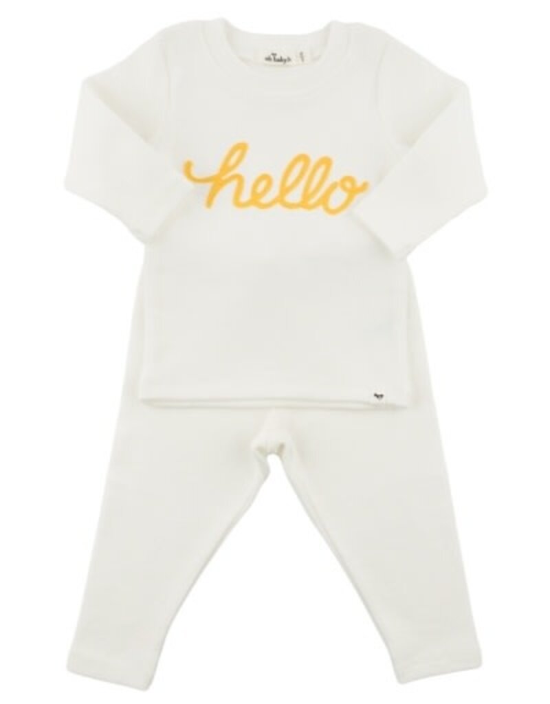 oh baby! 'HELLO' GOLDEN 2PC SET CREAM