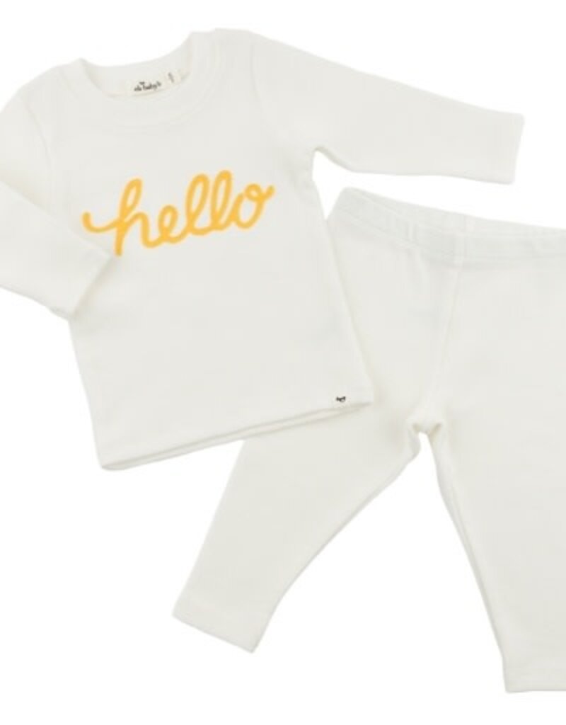 oh baby! 'HELLO' GOLDEN 2PC SET CREAM