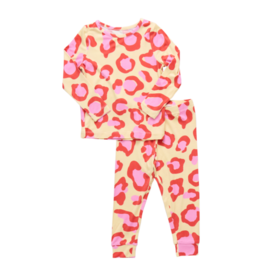 Pink Chicken SALE bamboo pj set yellow oversized leopard