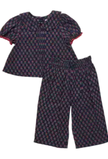 Pink Chicken baby girls dawson 2-piece set navy carnation