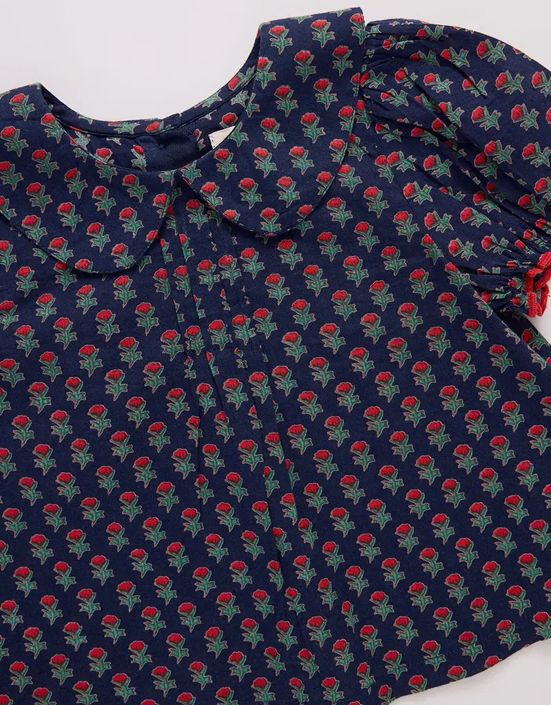 Pink Chicken baby girls dawson 2-piece set navy carnation