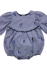 Pink Chicken baby girls rowan bubble blue blossom embroidery