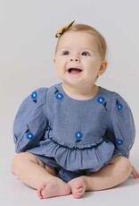 Pink Chicken baby girls rowan bubble blue blossom embroidery