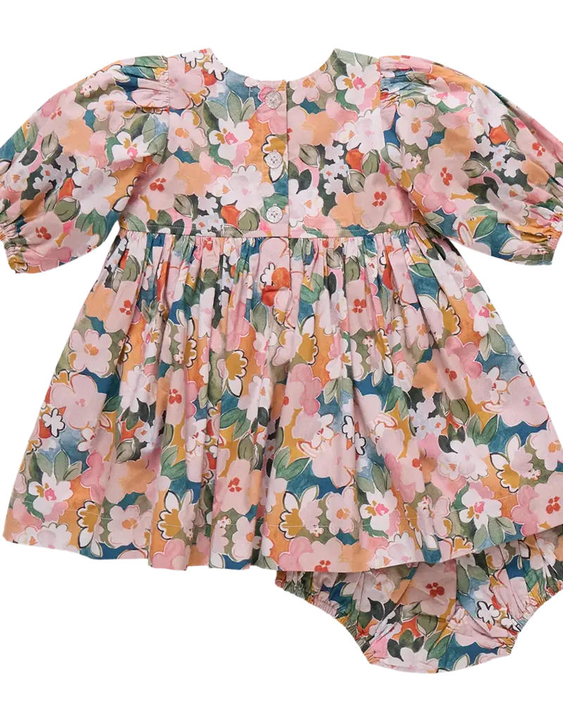 Pink Chicken baby girls evelyn dress set watercolor floral