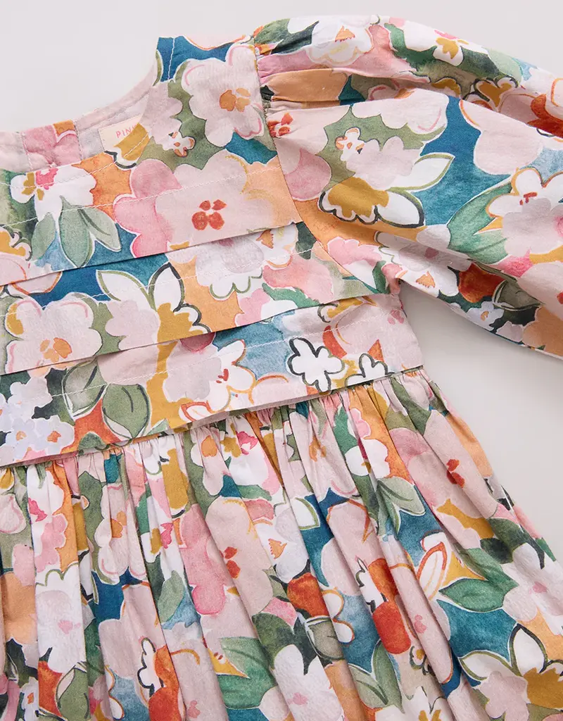Pink Chicken baby girls evelyn dress set watercolor floral