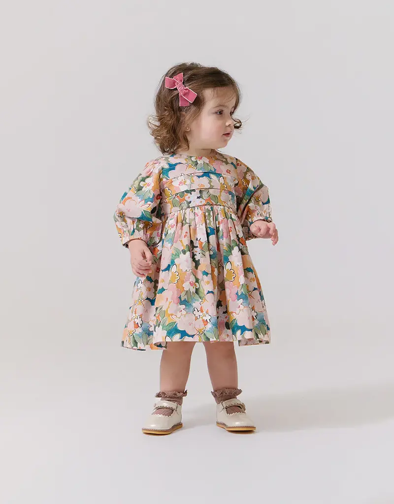 Pink Chicken baby girls evelyn dress set watercolor floral