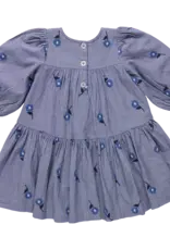 Pink Chicken fiona dress blue blossom embroidery