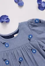 Pink Chicken fiona dress blue blossom embroidery