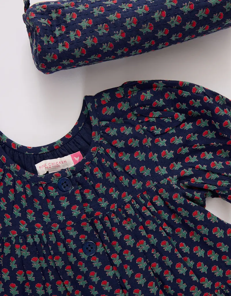 Pink Chicken elizabeth dress navy carnation