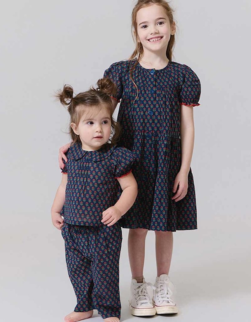 Pink Chicken elizabeth dress navy carnation