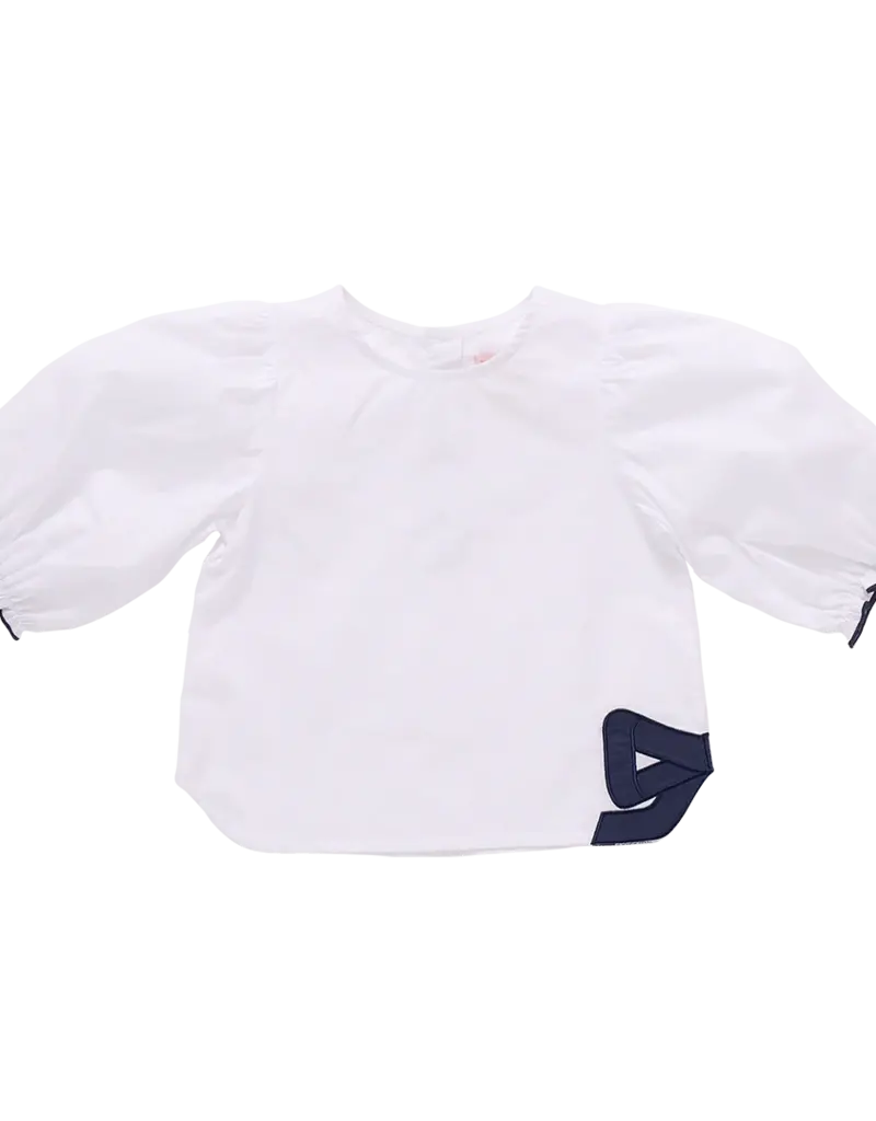 Pink Chicken dana bow top white