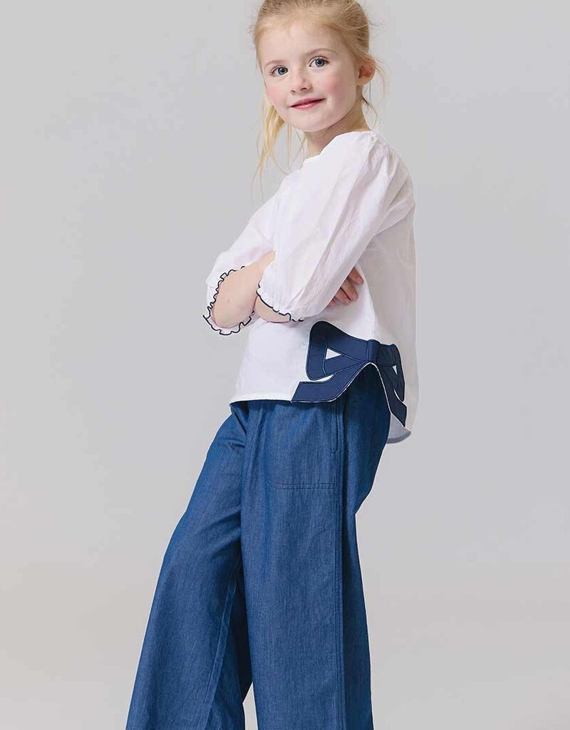 Pink Chicken dana bow top white