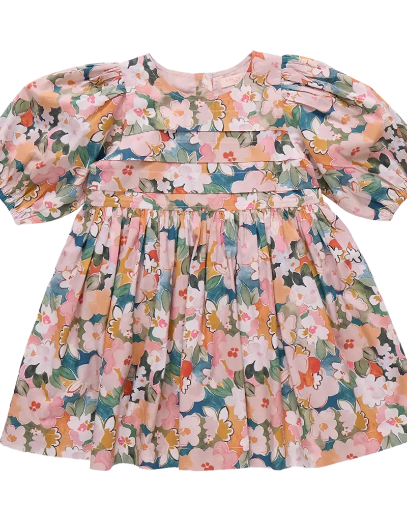 Pink Chicken evelyn dress watercolor floral