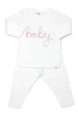 oh baby! Baby Pink Sparkle Embr 2pc Set