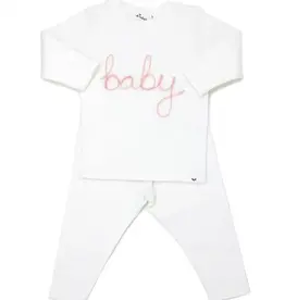 oh baby! Baby Pink Sparkle Embr 2pc Set