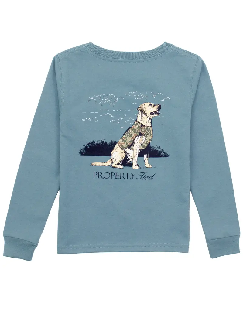 Properly Tied Good Boy L/S Tee Steel Blue