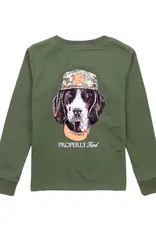 Properly Tied Mans Best Friend L/S Tee Olive
