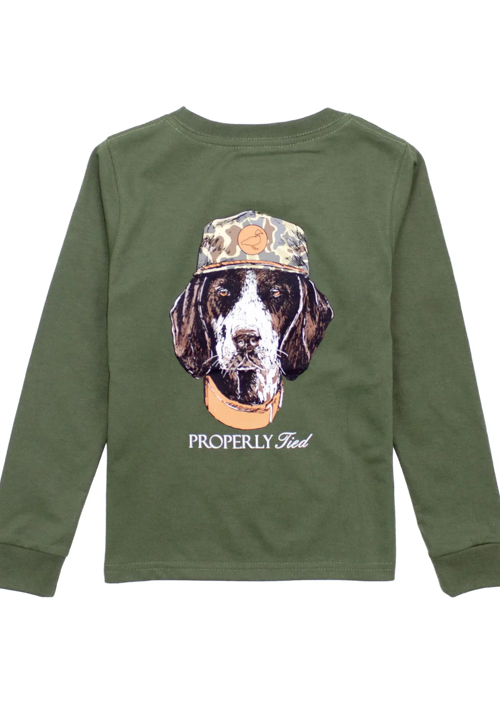 Properly Tied Mans Best Friend L/S Tee Olive