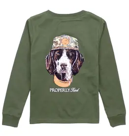 Properly Tied Mans Best Friend L/S Tee Olive Boys & Mens Sizes