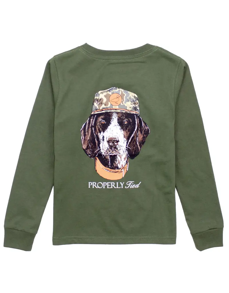 Properly Tied Mans Best Friend L/S Tee Olive