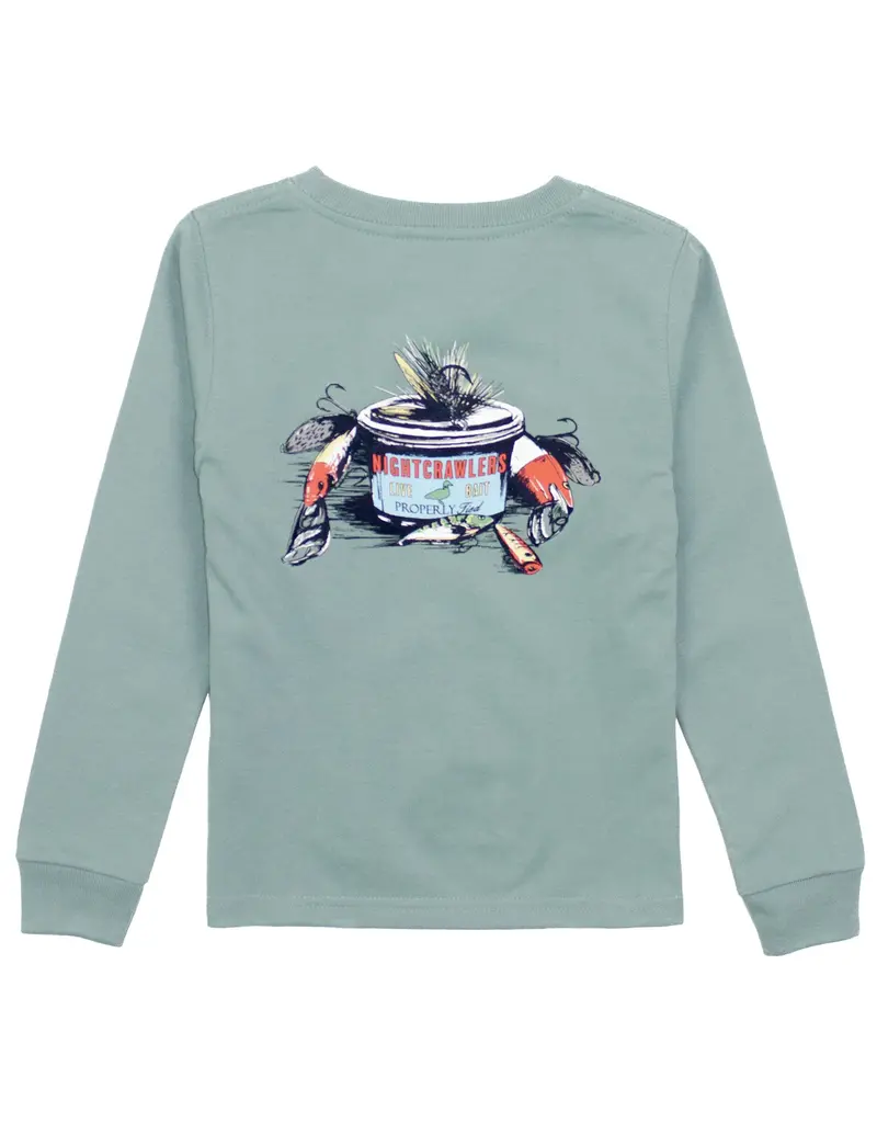 Properly Tied Bait and Tackle L/S Tee Fog