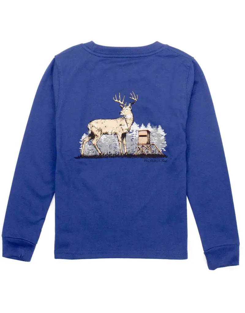 Properly Tied Deer Season L/S Tee River Blue