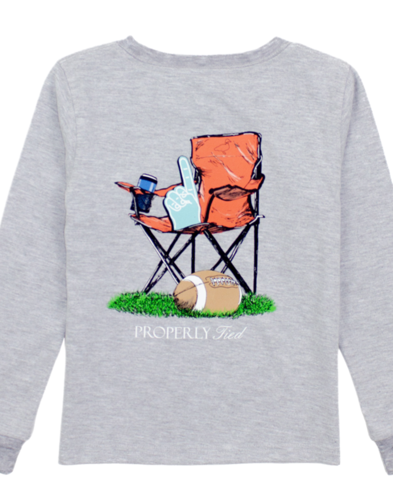 Properly Tied Sidelines L/S Tee Lt Heather Grey