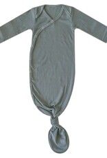 Copper Pearl Newborn Rib Knit Knotted Gown Moss