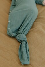 Copper Pearl Newborn Rib Knit Knotted Gown Moss