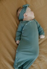 Copper Pearl Newborn Rib Knit Knotted Gown Moss