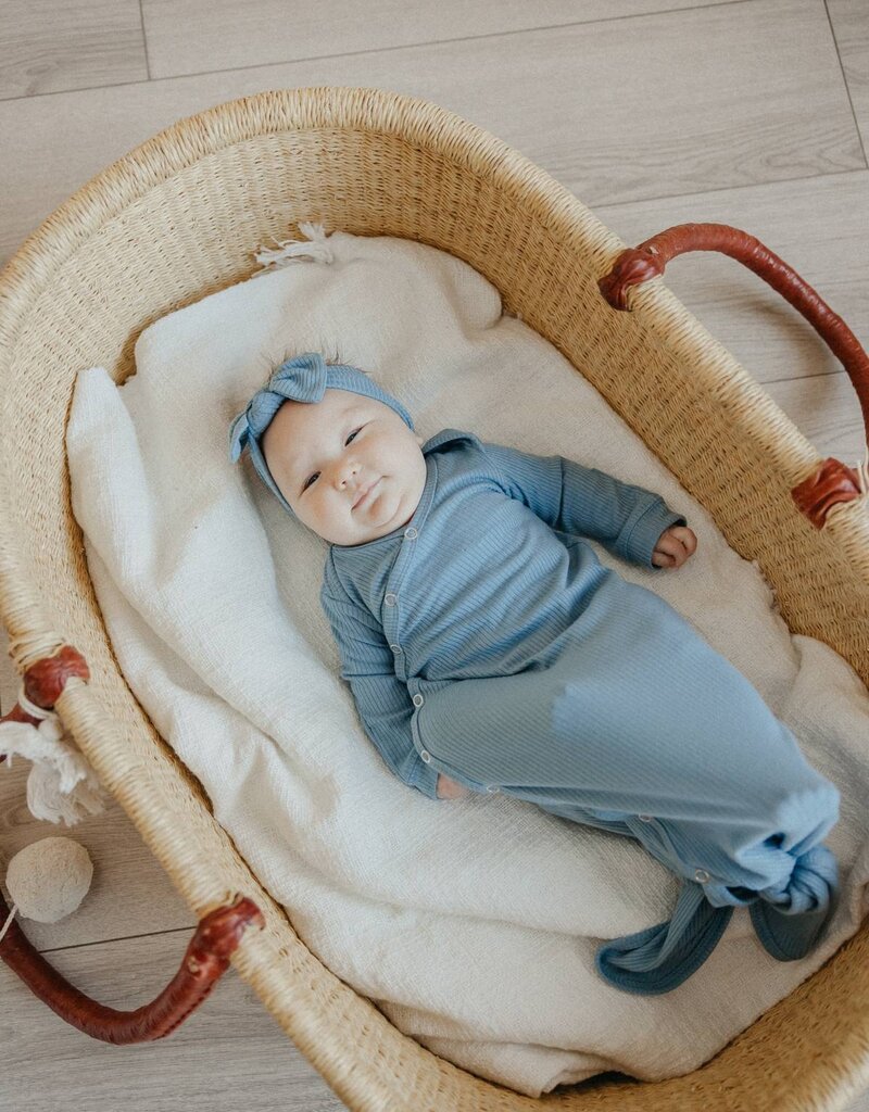 Copper Pearl Newborn Rib Knit Knotted Gown Atlantic