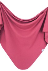 Copper Pearl Rib Knit Blanket Berry