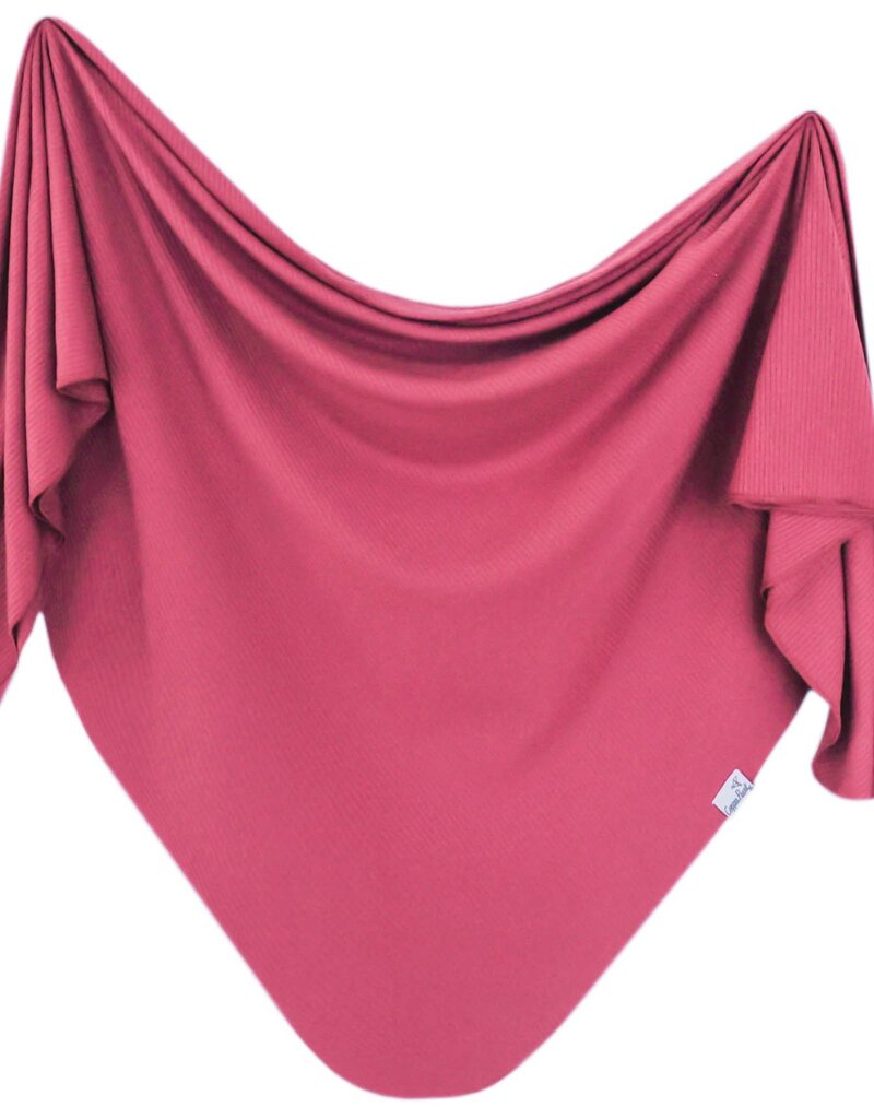 Copper Pearl Rib Knit Blanket Berry