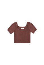 Rylee + Cru Inc. SCALLOP TEE BURGUNDY