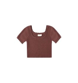 Rylee + Cru Inc. SALE SCALLOP TEE BURGUNDY