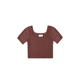 Rylee + Cru Inc. SCALLOP TEE BURGUNDY