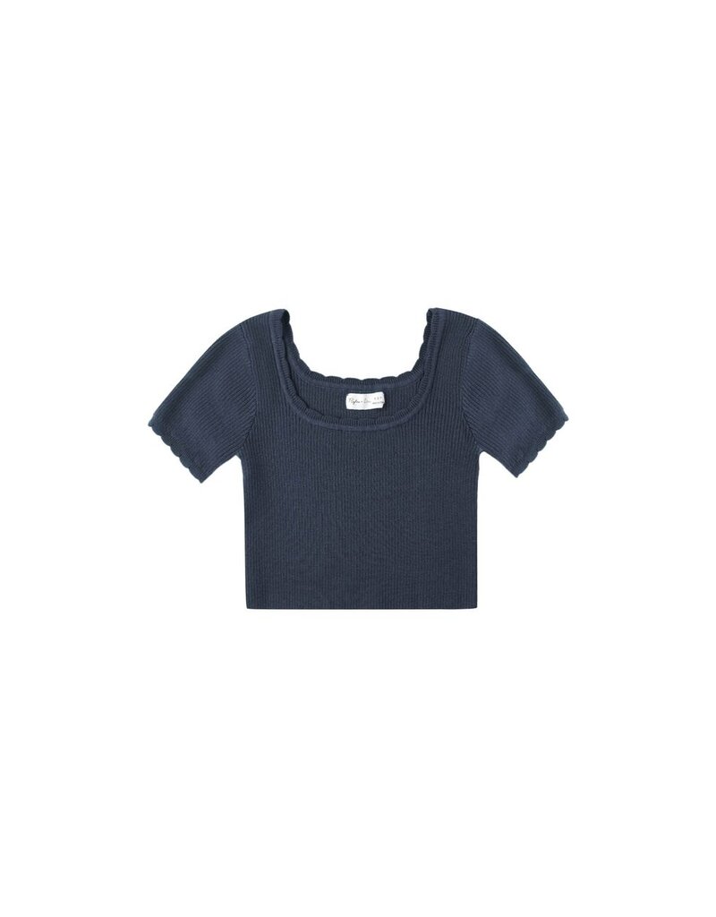 Rylee + Cru Inc. SCALLOP TEE NAVY