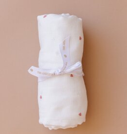 The Blueberry Hill Strawberry Organic Muslin Blanket