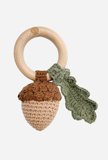 The Blueberry Hill Teether Acorn Cotton Rattle