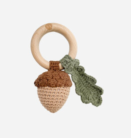 The Blueberry Hill Teether Acorn Cotton Rattle