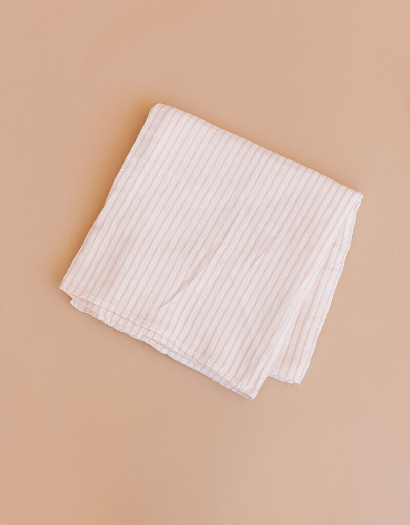 The Blueberry Hill Pink Stripe Organic Muslin Blanket
