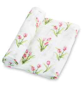 LollyBanks Tulip Garden Baby Muslin Swaddle