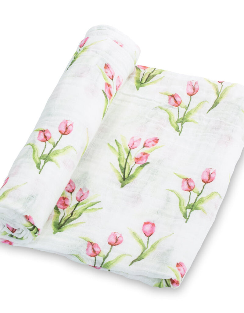 LollyBanks Tulip Garden Baby Muslin Swaddle