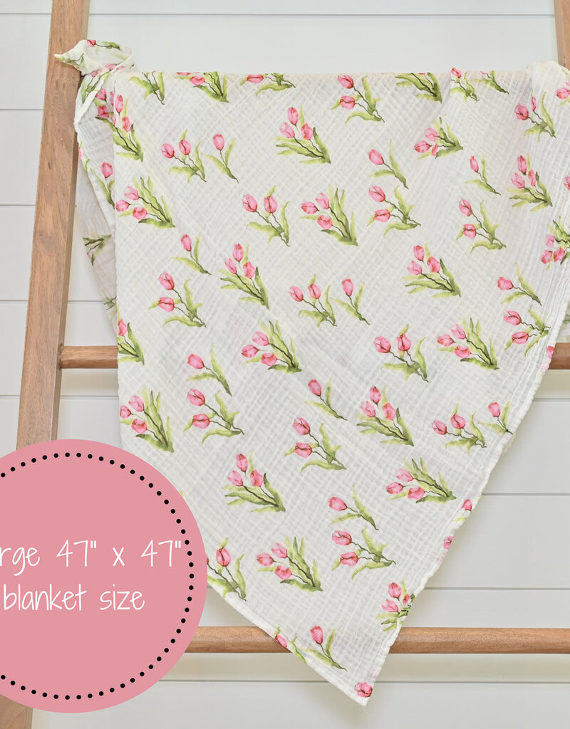 LollyBanks Tulip Garden Baby Muslin Swaddle