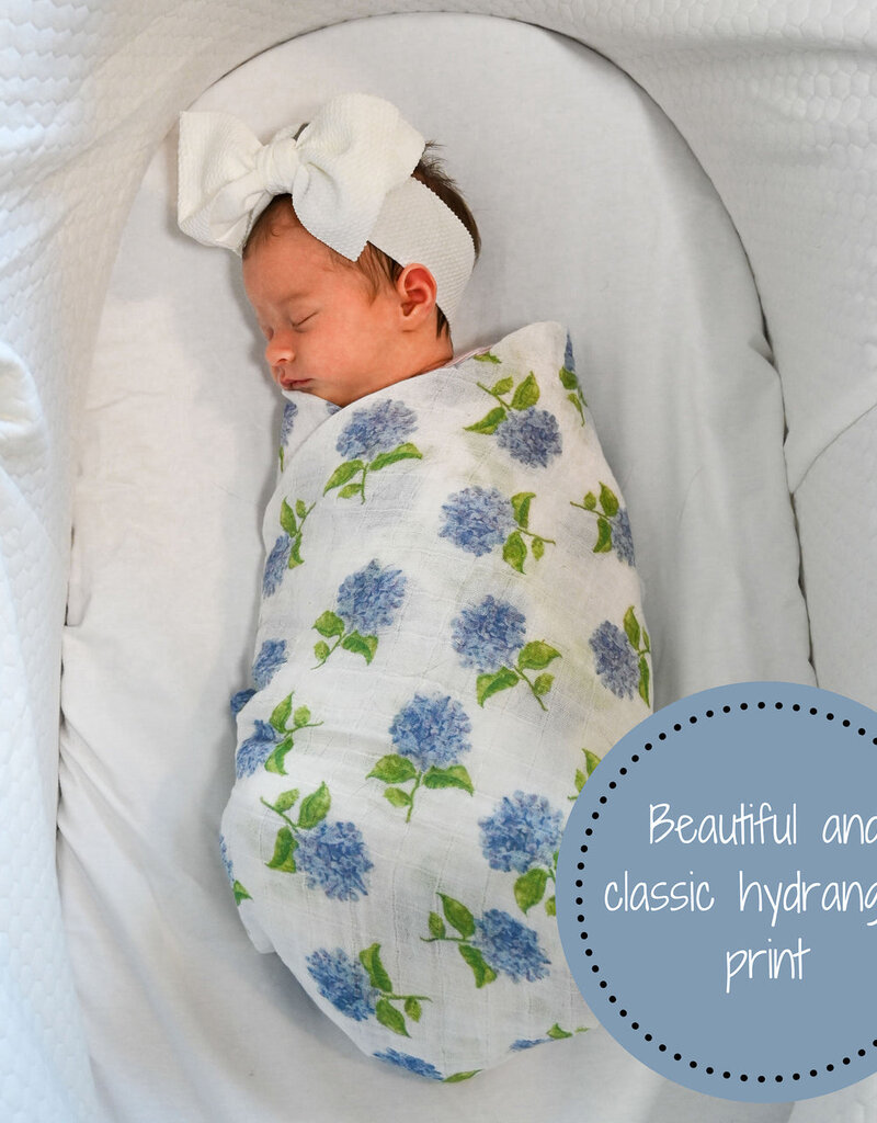 LollyBanks You Had Me At Hydrangea Baby Muslin Swaddle