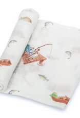 LollyBanks Gone Fishing Baby Muslin Swaddle