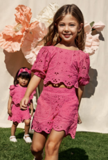 Abel & Lula Embroidered Bermuda Set Fuchsia