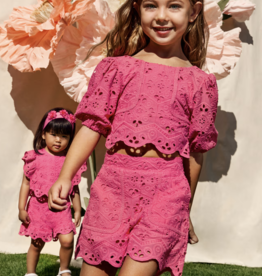 Abel & Lula SALE Embroidered Bermuda Set Fuchsia