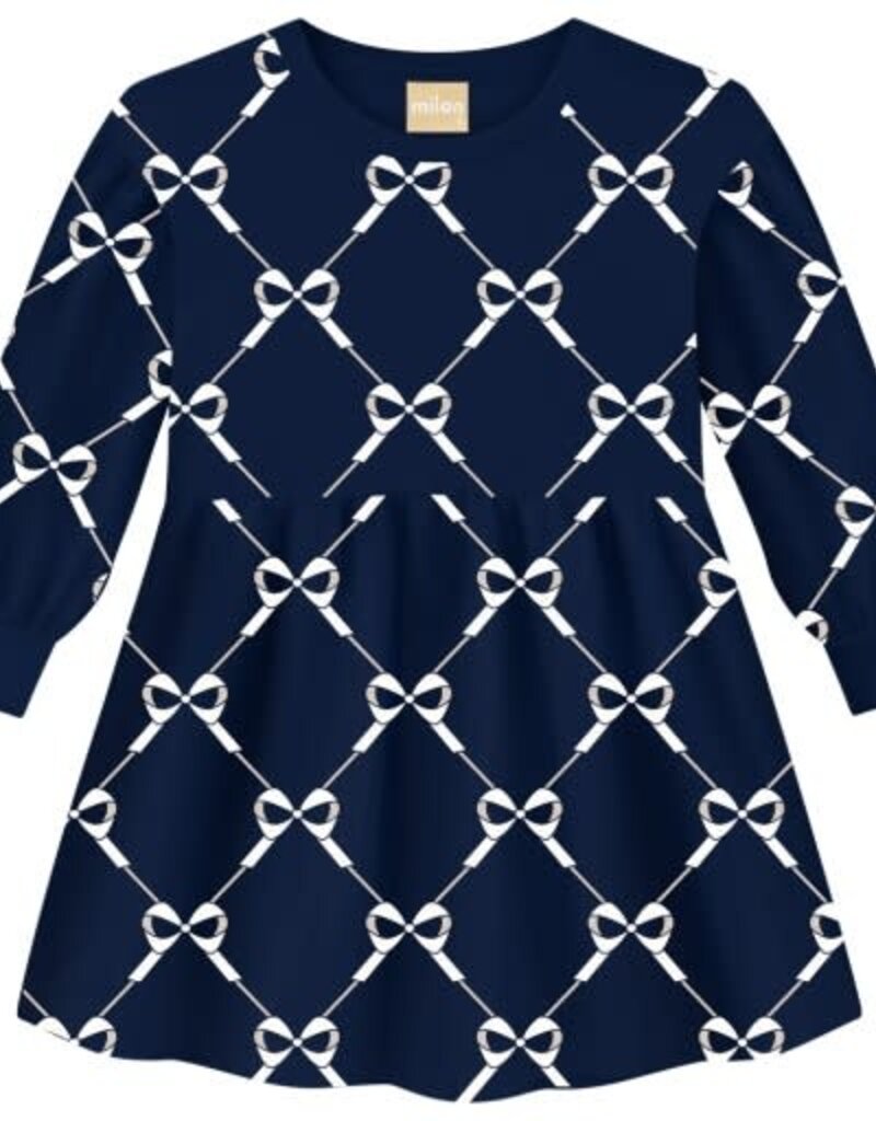 Milon Navy Blue Bow Dress